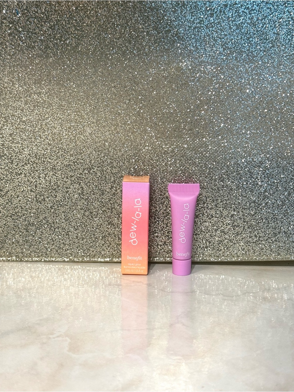 5 for $25 item 🌺 Mini Travel Size Benefit Dew-la-la Liquid Glow Highlighter Luna
